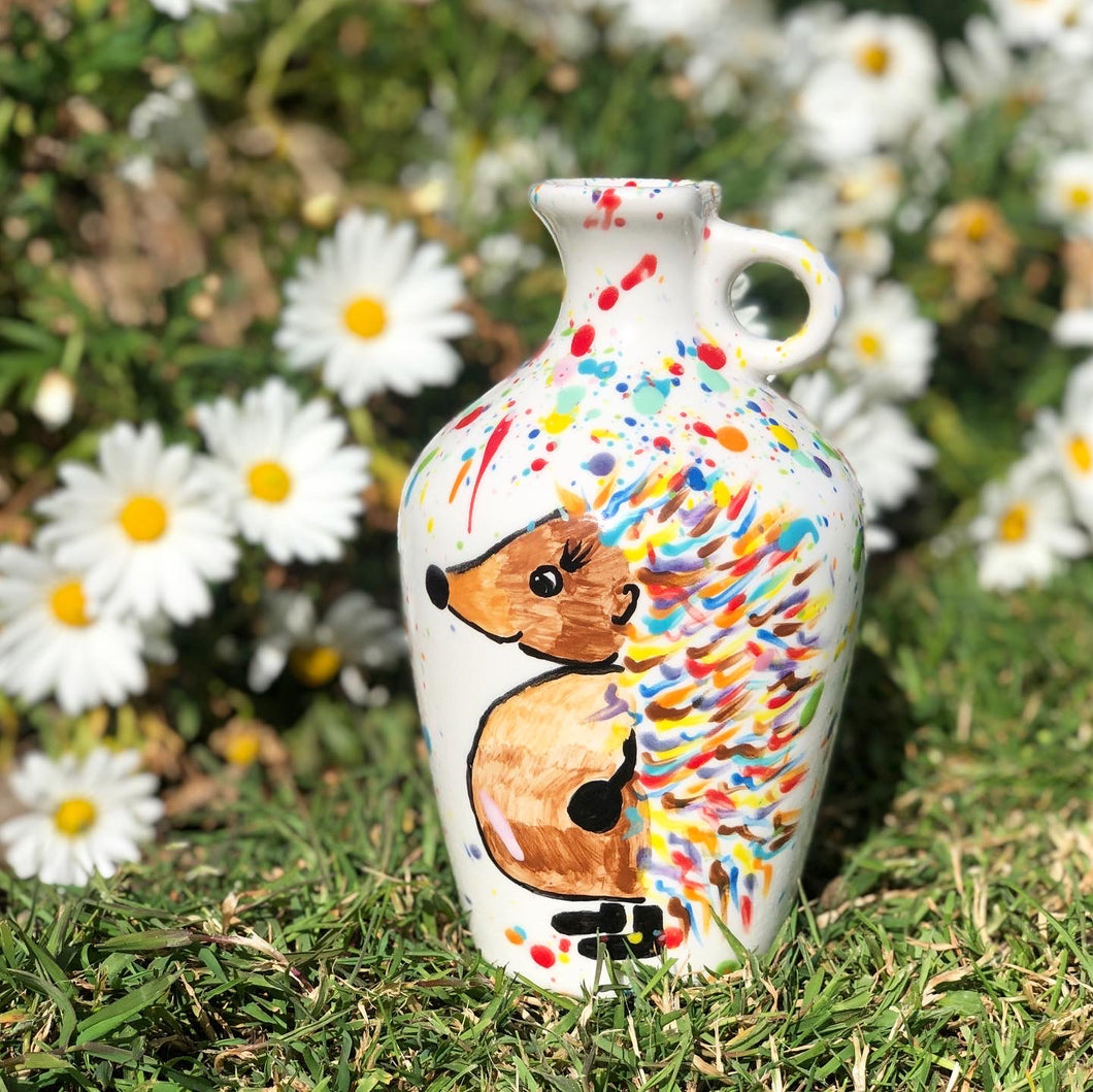 Hand Painted Hedgehog/Hare Vase