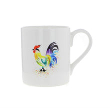 Load image into Gallery viewer, Design is taken from an original watercolor by Penelope Eyre. The delicate design features a colourful Cockerel.