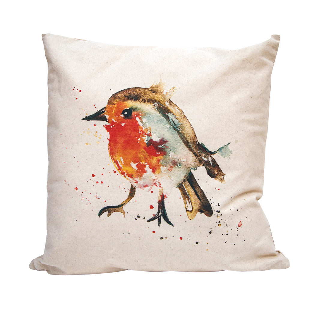 This gorgeous cushion cover captures this winter favourite, the Robin. 